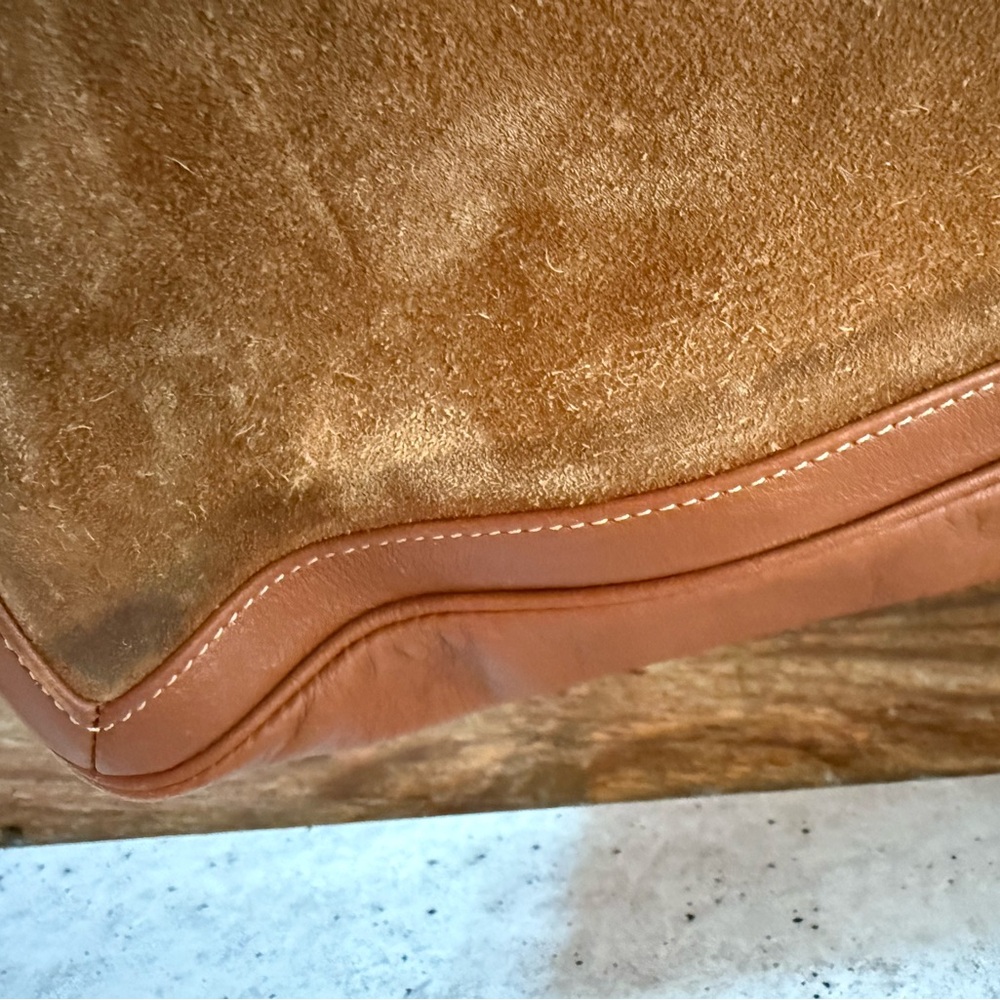 Vintage 2001 Coach Suede & Leather Tote Bag F1P-9424 – Made in Costa Rica - Picture 12 of 13